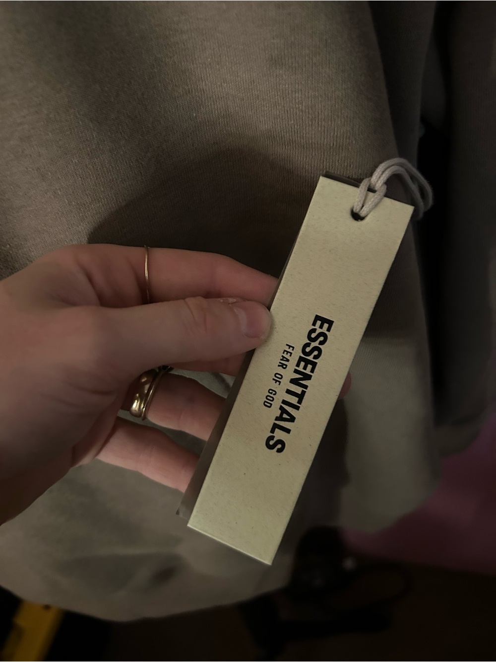 Fear of God Essentials Olive Green Crewneck Hoodie - Picture 2 of 3